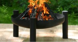 Feuerschale Stahl schwarz Feuerkorb ø 70 cm mit 3 Beinen von RICON 
