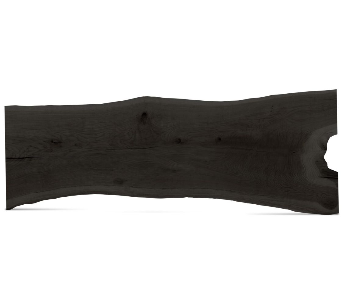 Baumtischplatte Eiche Monoblock Stamm Unikat Baumscheibe 350 x 135 bis 100 x 5 cm schwarz 