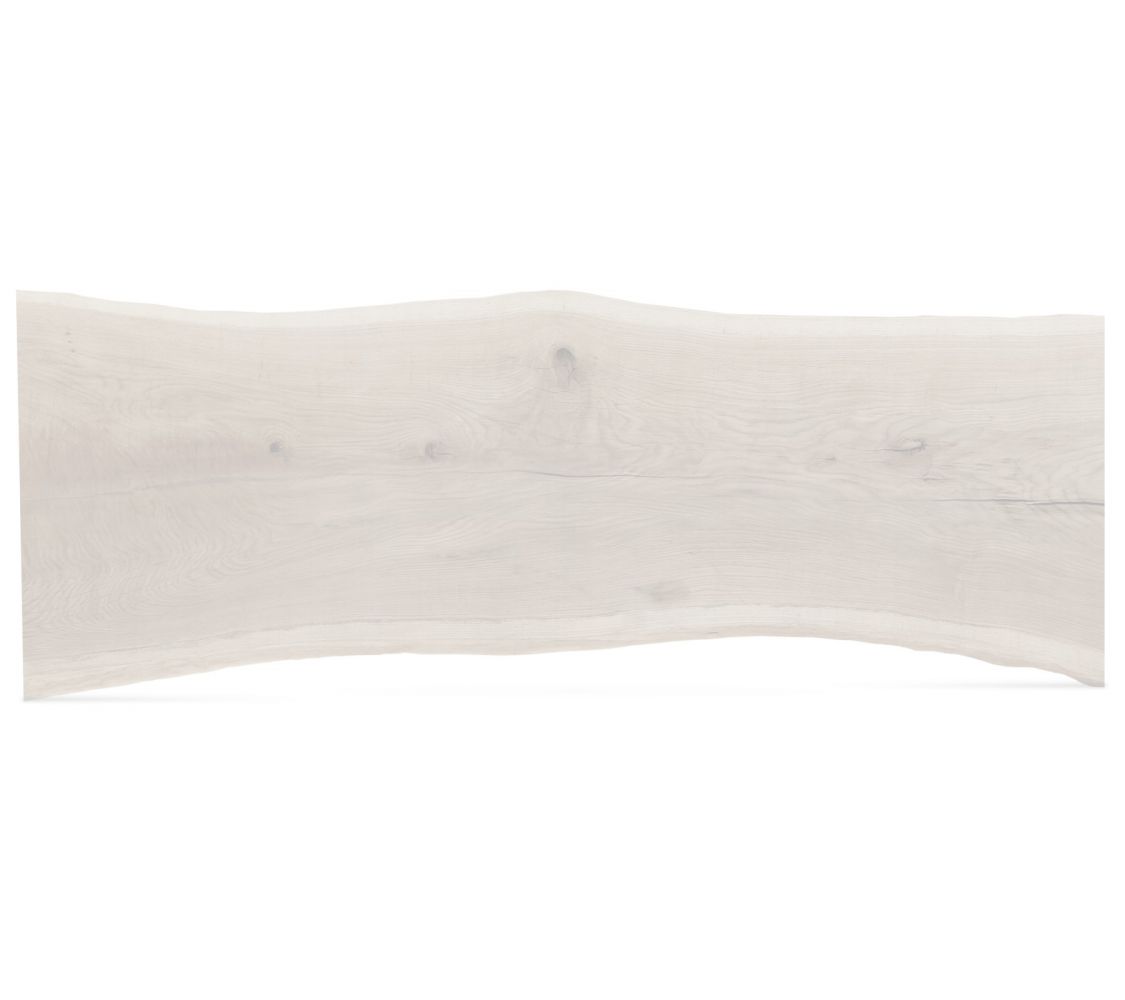 Baumtischplatte Eiche Monoblock Stamm Unikat Baumscheibe 330 x 120 bis 100 x 5 cm weiß 