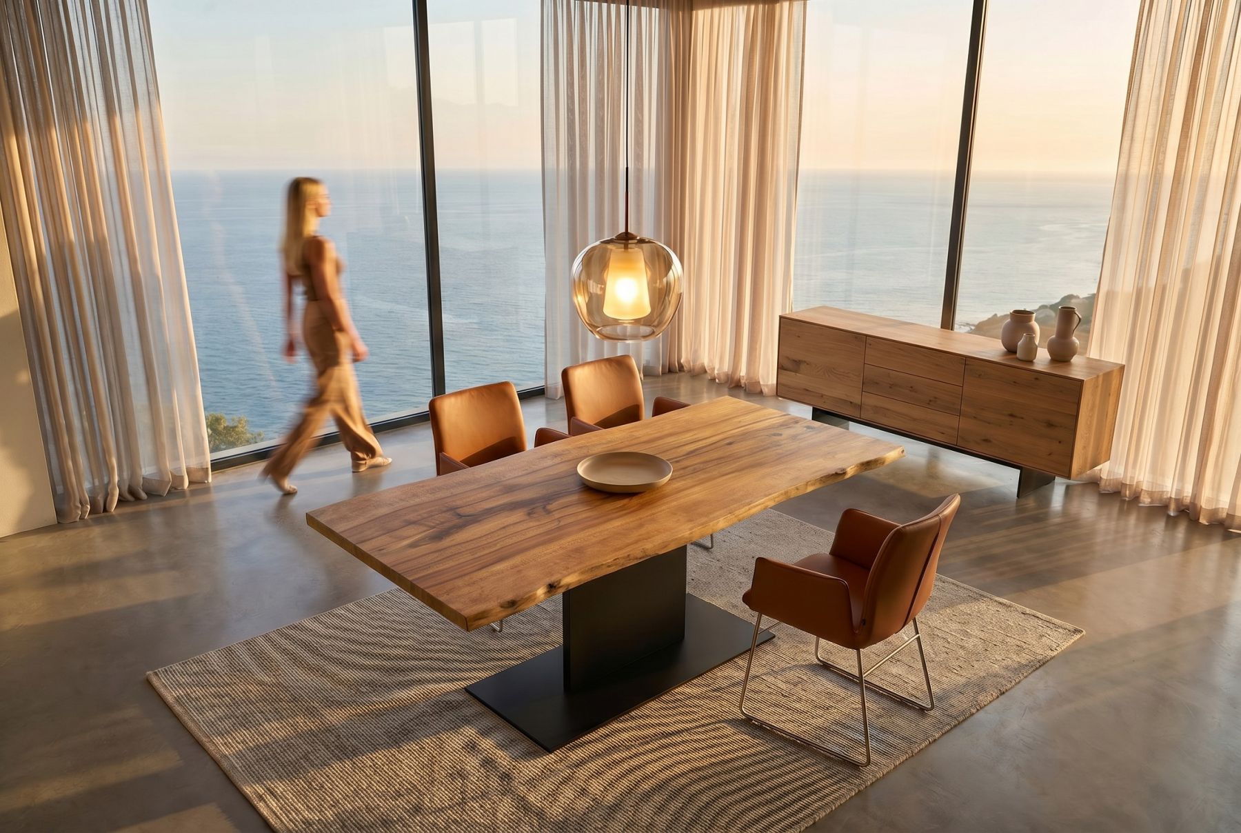 Baumtisch Platte Kernbuche Stamm Unikat Baumscheibe Monoblock 