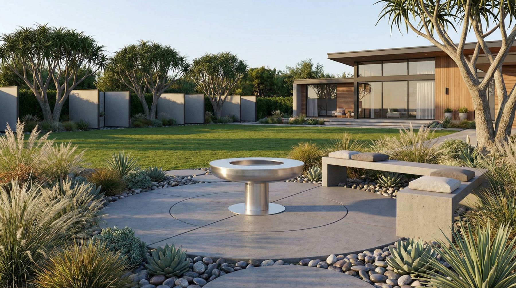 Feuerschale Edelstahl mit Grillring 