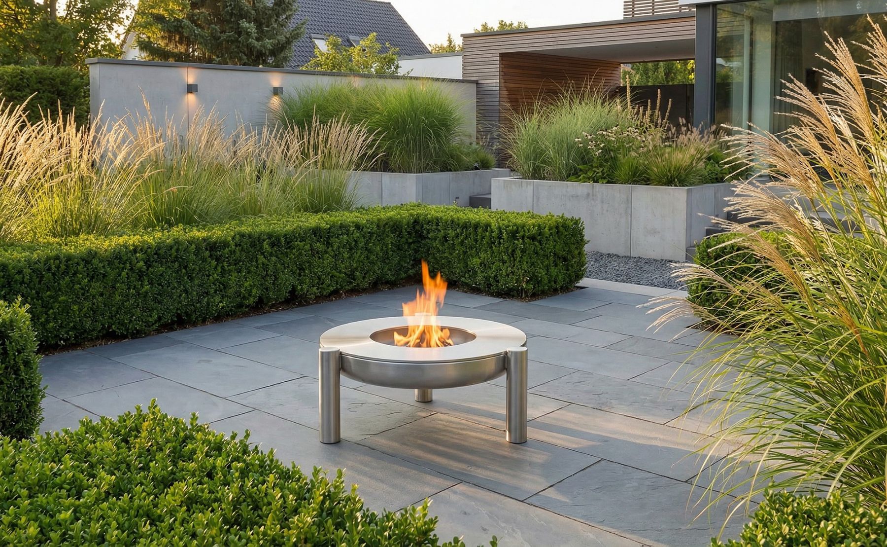 Feuerschale Edelstahl mit Grillring ø 50cm