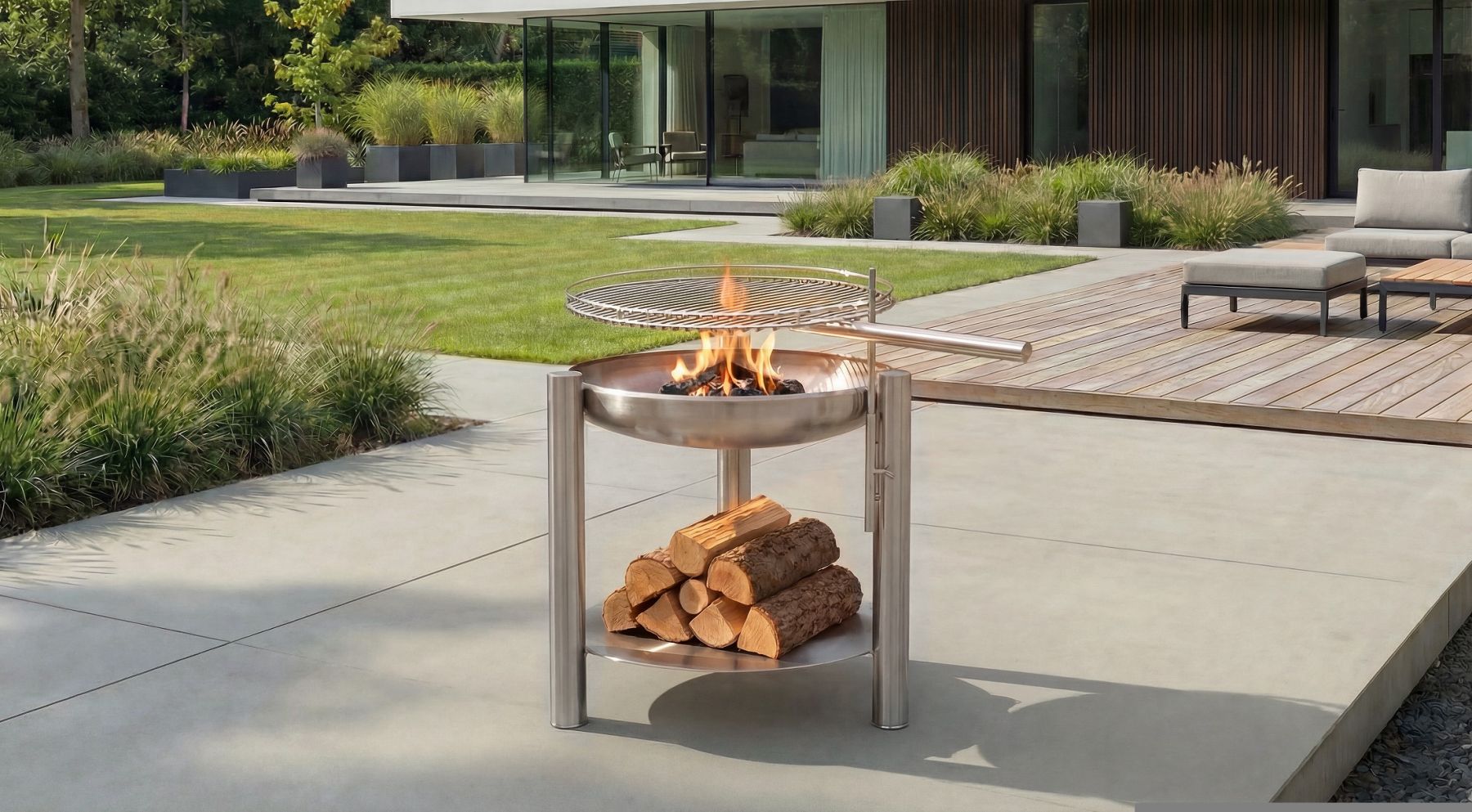 Kombigrill Standgrill rostfrei ø 50cm