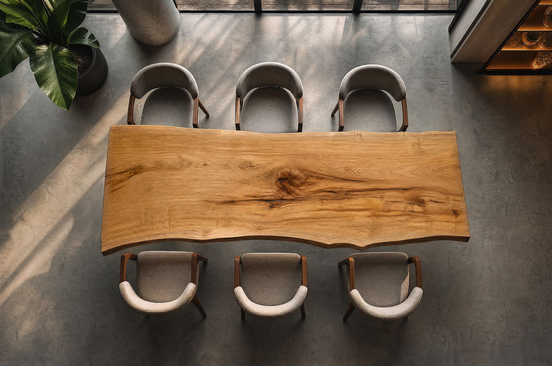 Tafel Eichenplatte Monoblock Stamm Unikat Baumscheibe konfigurierbar 