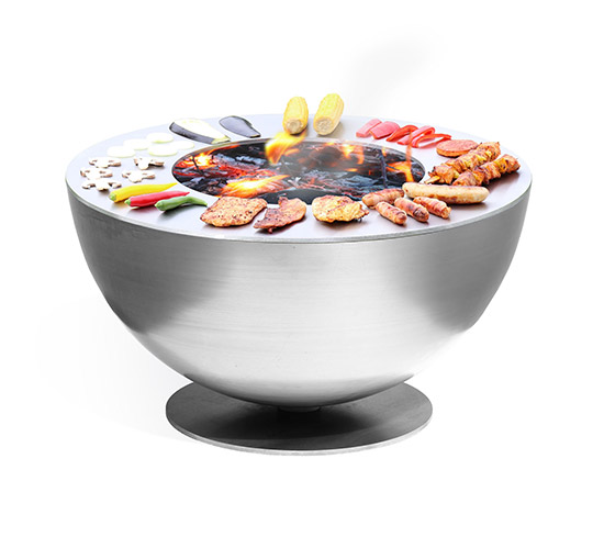 Stahl Halbkugel für Lagerfeuer oder Grillabende