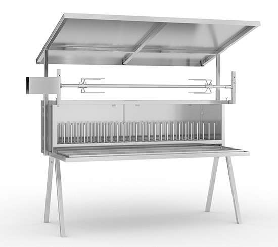 Spanferkelgrill zerlegbar aus rostfreiem Edelstahl