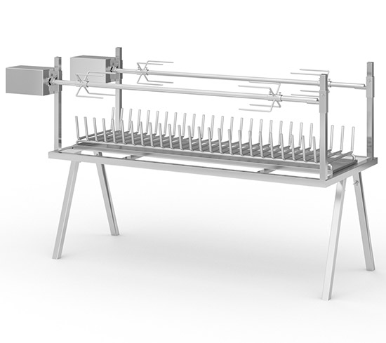 Holzkohle-Spanferkelgrill aus Edelstahl