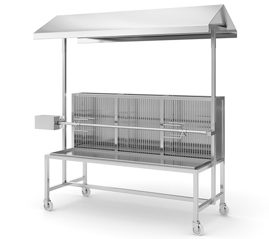 zerlegbarer Spanferkelgrill aus rostfreiem Edelstahl