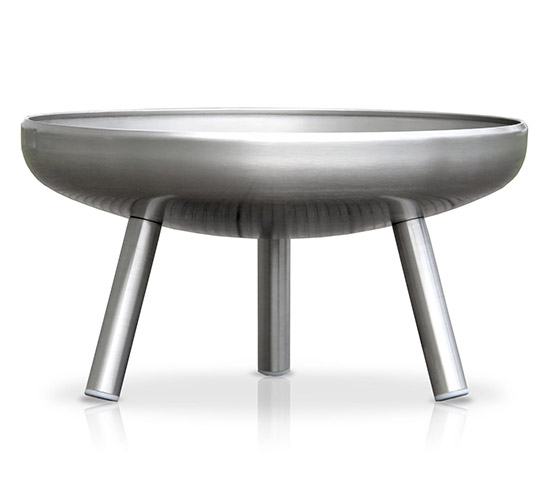 Edelstahlfeuerschale mit 3 Standbeinen