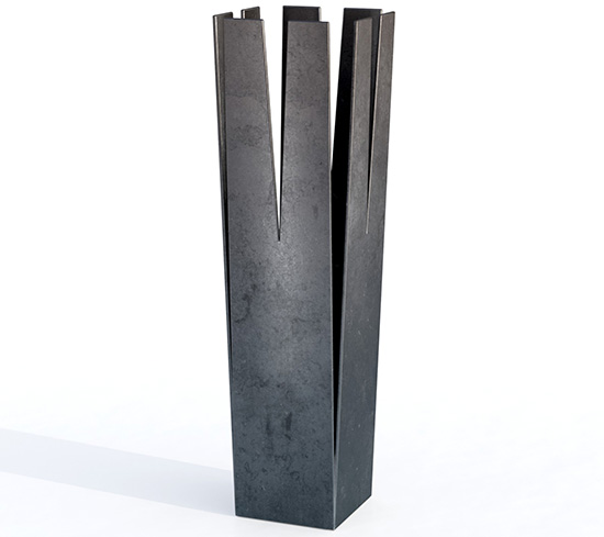 Feuerturm aus Stahl eckig hoch