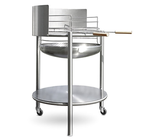 Edelstahl Holzkohlegrill höhenverstellbar