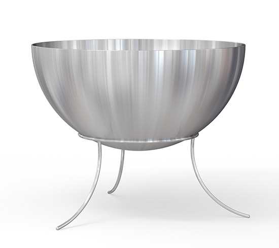 Halbkugel aus Edelstahl für Lagerfeuer oder Grillgenuss