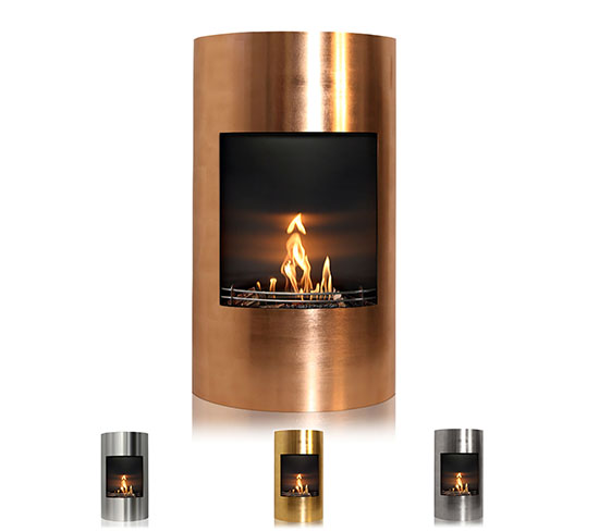 Wand/Standkamin Edelstahl hoch 