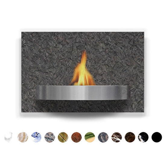 Wand- Natursteinkamin Bioalkohol 90 x 60 
