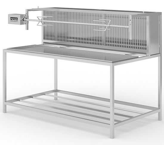 Spanferkelgrill aus Edelstahl für Profibereich