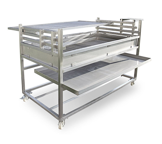 Holzkohlegrill mit großer Grillfläche höhenverstellbar