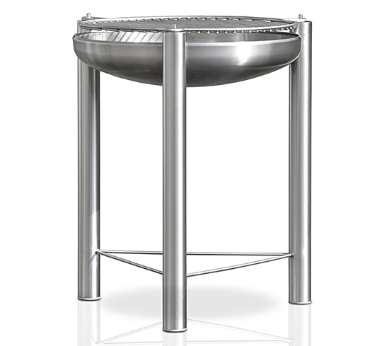 Holzkohlegrill mit Höhenverstellung aus Edelstahl