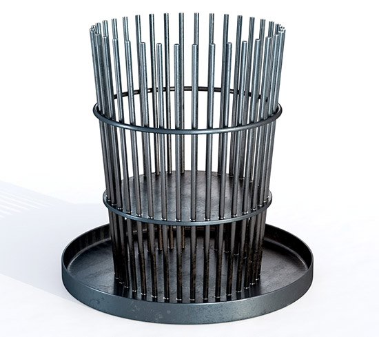 Feuerkorb konisch aus Stahl mit rundem Boden