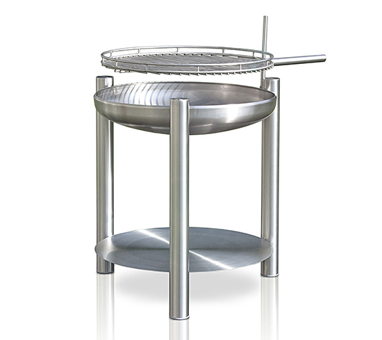 Standgrill mit 3 Beinen aus Edelstahl