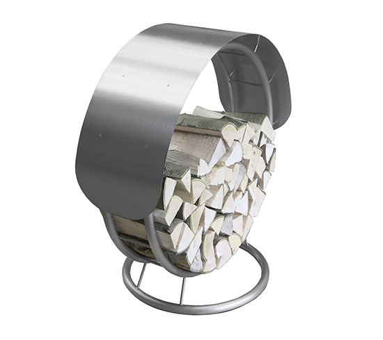 Brennholzständer aus rostfreiem Edelstahl