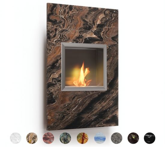 Wand- Natursteinkamin Bioalkohol 90 x 60 