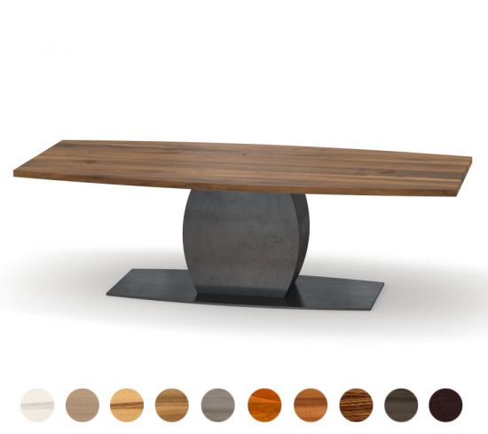 Edler Esstisch Amsterdam mit Massivholzplatte und Metall-Gestell wählbar