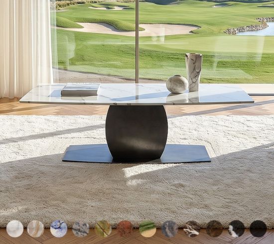 Moderner Säulentisch Amsterdam mit Natursteinplatte maßgefertigt