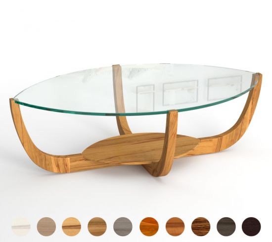 Couchtisch design Holz Glas Porto M3 