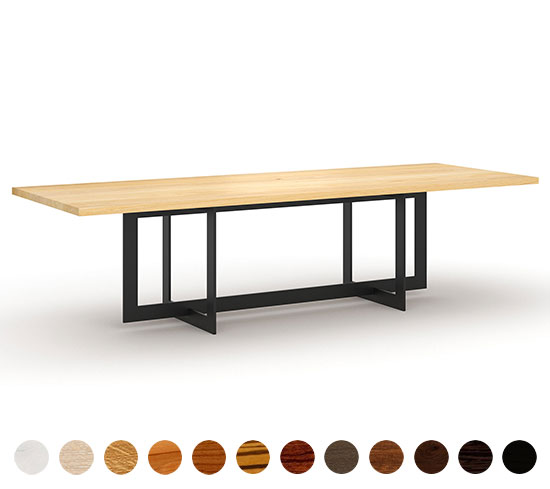 Super Couchtisch Lissa aus 40 wählbaren Hölzern mit Metallgestell exklusiv nach Mass gestaltbar