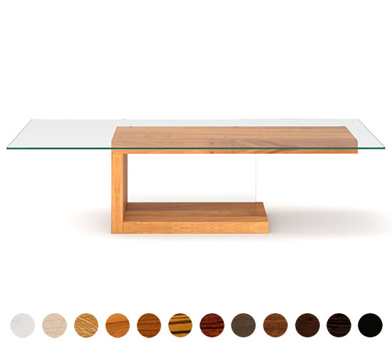 Couchtisch Designertisch Riga mit Glasplatte 