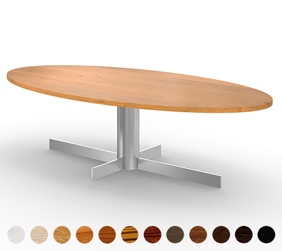 Massivholz-Couchtisch Villach mit Metallfuß nach Maß gefertigt