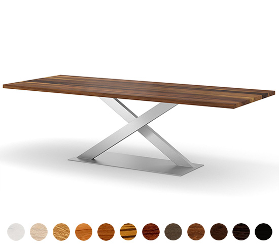 Mittelfuß Couchtisch Imatra nach Maß mit Massivholzplatte - Material/Veredlung wählbar