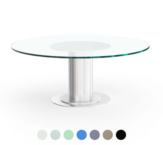 Glastisch modern Metallfuß Barca 
