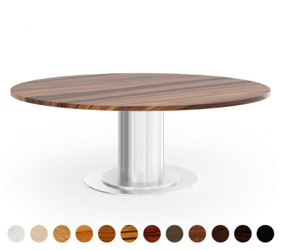 maßgefertigter Säulentisch Barcelona mit Massivholz-Tischplatte