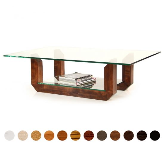 Couchtisch Holz Glas Lyon 