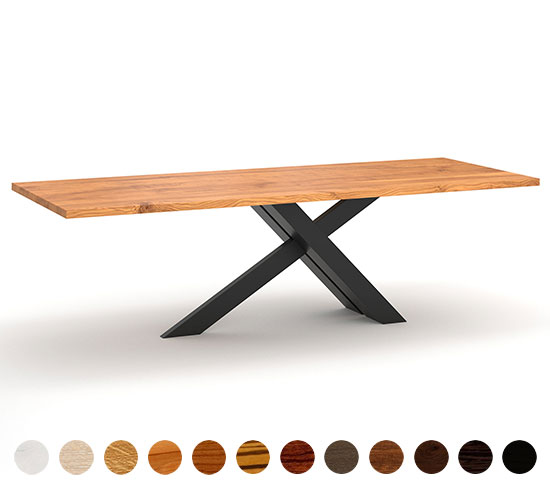 Couchtisch Neapel mit diagonalem Mittelfuss 