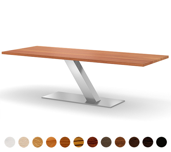 Couchtisch Vancouver mit Metallgestell und Massivholzplatte