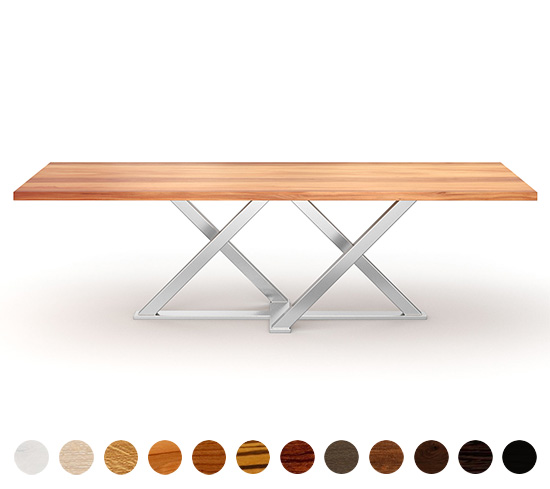 Castello-Branco Fertigung nach Maß - Material Massivholzplatte und Farbe Gestell wählbar