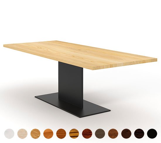 Durch und durch vollmassiv! Metallwangen Tisch Rimini - Design Esstisch in Maßfertigung