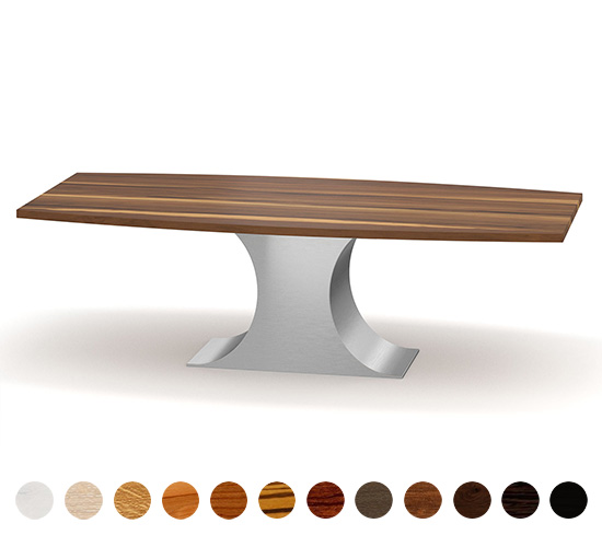 Couchtisch Rotterdam massiver Tischplatte Holz Stahl 