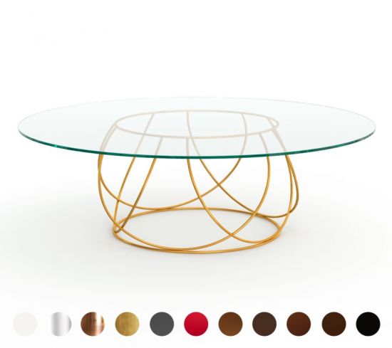 Designer Couchtisch Glas Metall Mainz 