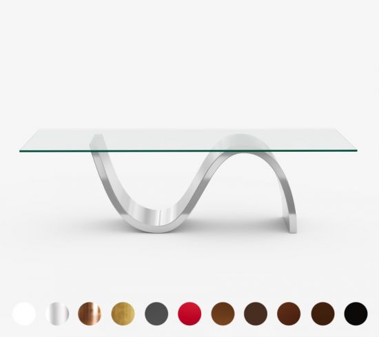 Gefertigt nach Maß mit Metall-Woge im modernen Design - Glas/Veredlung wählbar