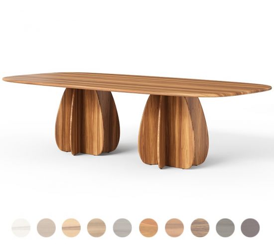 Designer Esstisch Monaco mit Holz-Kombination