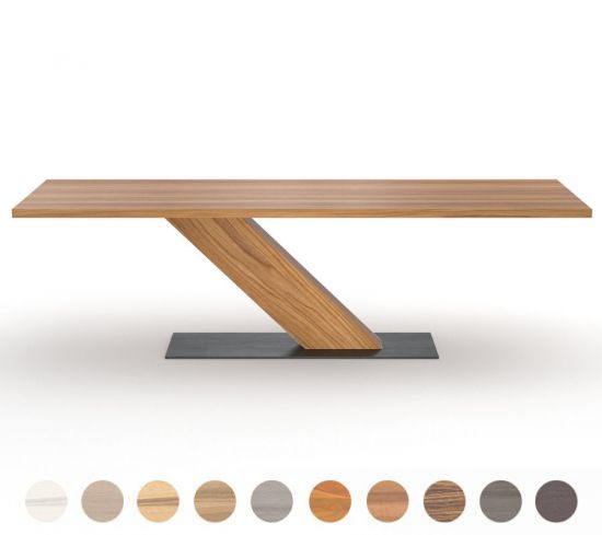 Hochwertiger Esstisch massiv mit diagonaler Säule Vollholz Diago 