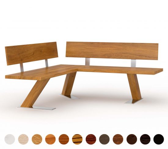 Eckbank Holz Metall mit Lehne Diago 