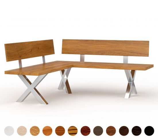 Eckbank Holz X Metall mit Lehne Halifax 