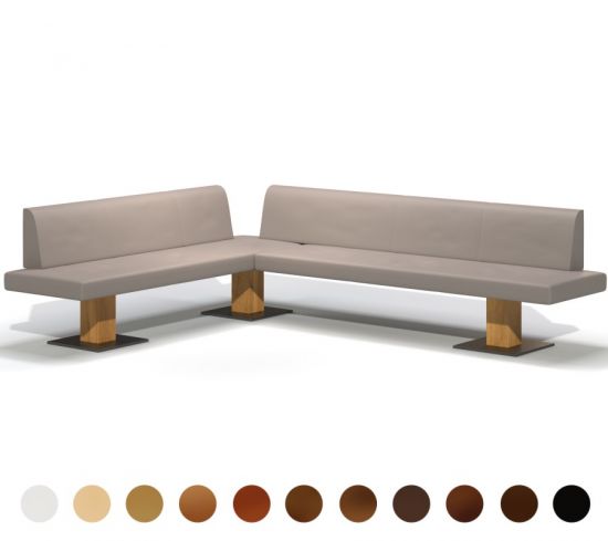 Eck Polsterbank Metall mit Lehne Davos 