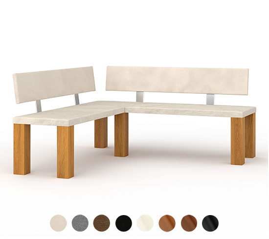Eck Polsterbank Holz mit Lehne Chicago 