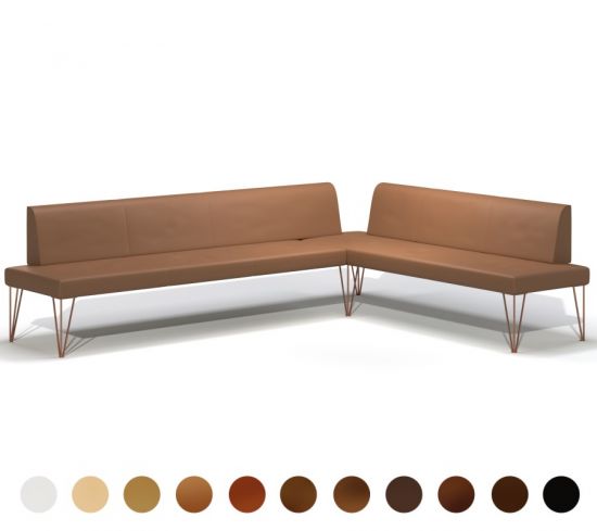 Eck Polsterbank Metall mit Lehne Perg 