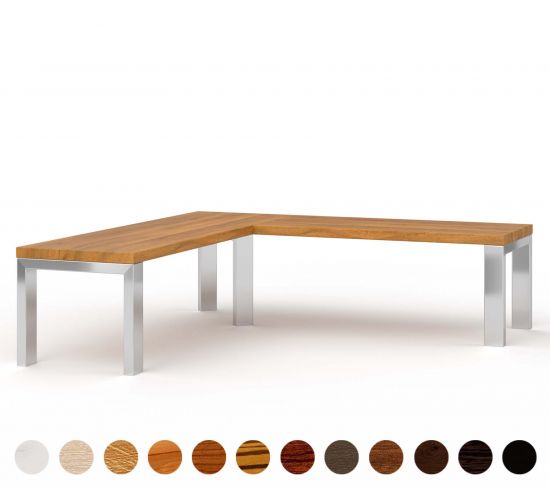 Solide Sitzbank aus Holz mit Metallgestell bequem online nach Maß und Oberlfäche gestalten - Rio